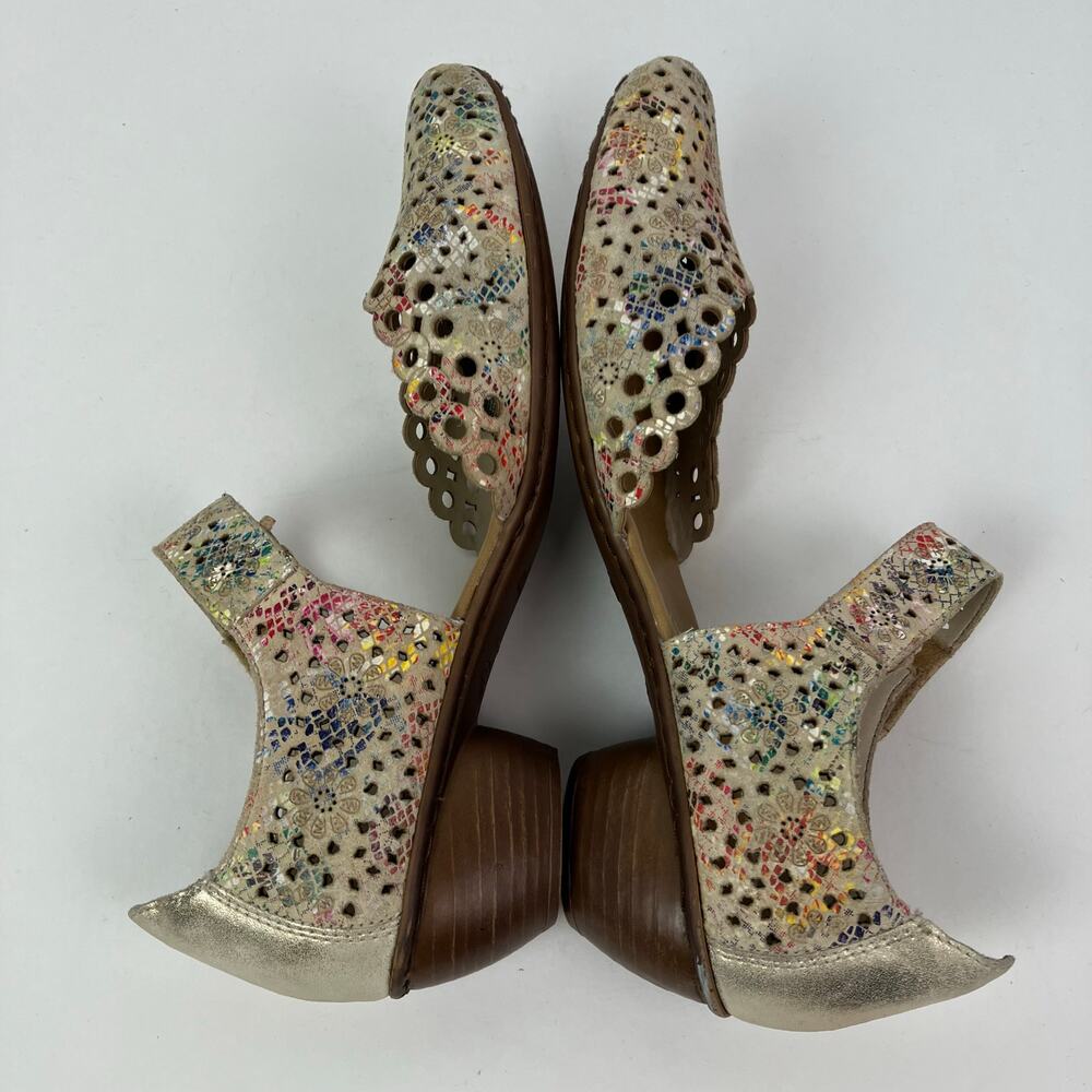 Rieker Sz 40/8.5-9 Miriam Artsy Colorful Laser Cut Soft Leather Mary Jane Shoes - Picture 10 of 16